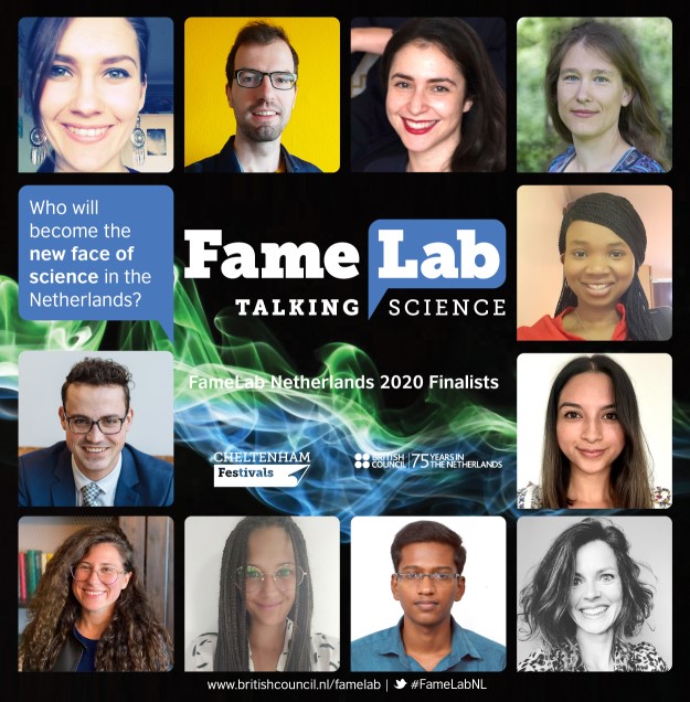 nl_British's tweet photo. Join us online on 10 September for the 2020 FameLab Netherlands final. Watch our 11 finalists in action and help decide on the winner of the Audience Award. Find out more https://t.co/3BLFQSR9aS #FameLabNL https://t.co/LZYPMsIlxS