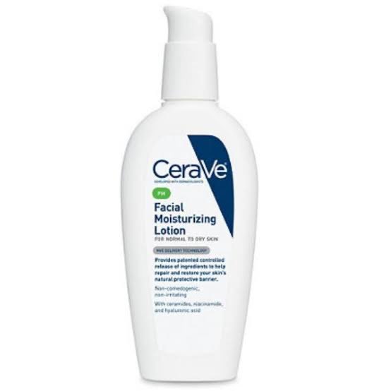 Then we have fatty alcohols, which are oily liquids or waxy solids, and might look like “Cetearyl Alcohol” on an ingredient list. These are moisturising for skin.Here’s one in Cerave’s PM Facial Mousturising Lotion