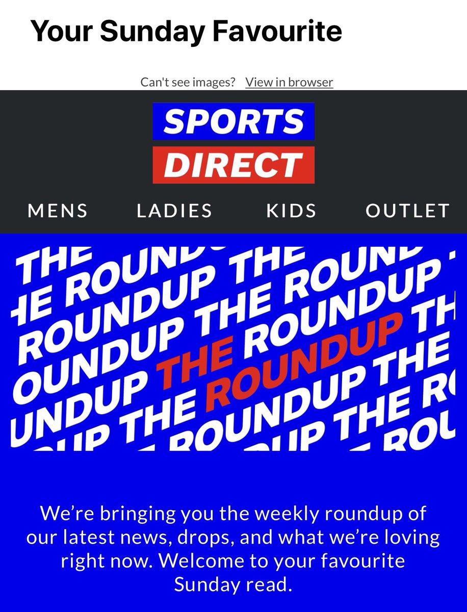 SianiD24's tweet photo. Let’s be clear @SportsDirectUK , my ‘Sunday favourite’ isn’t receiving emails from a mailing list I have already unsubscribed from, it is however receiving my order which I placed 3 weeks ago and have been told is ‘just waiting for the courier’...ok thanks 👍🏼 https://t.co/0QoPDCVZ8l