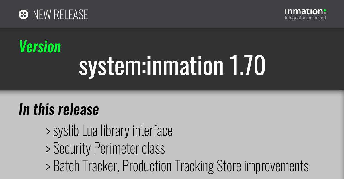 timoinmation's tweet photo. system:inmation 1.70 (https://t.co/uXdcvCA404) available! Features: Global variable "syslib", Security Perimeter Class, Batch Tracker and Production Tracking Store improvements
#connectivity #production #lua #security #batch #tracking #industrial #data #informationmanagement https://t.co/sGbn5XWWwh