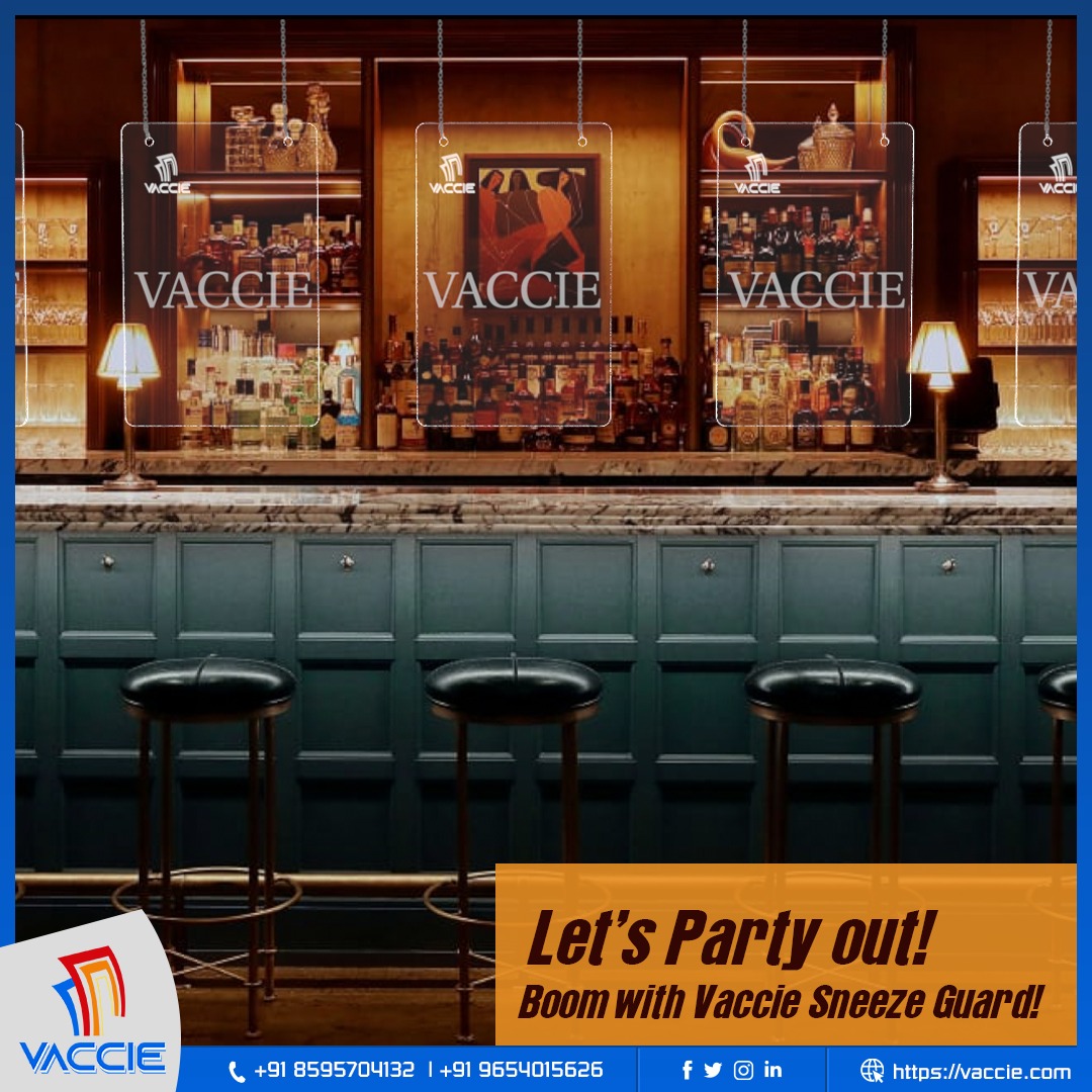 VaccieG's tweet photo. Vaccie provides sneeze guard with the full protection at bars and pubs. Bye-bye tension – Shop our Sneeze Guards!

Visit- https://t.co/mFEJ0po2RK

#Vaccie #VaccieSneezeGuard #SneezeGuard #SneezeGuards #SneezeGuardInDelhi #SneezeGuardForBar https://t.co/Rhi2ueOGJ7