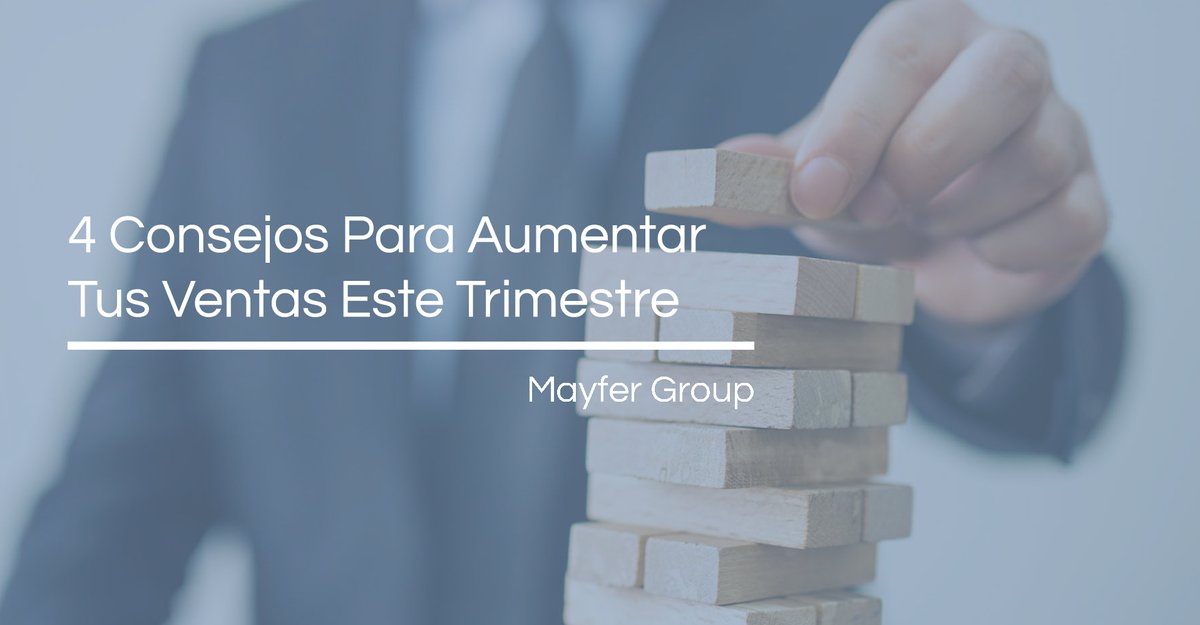 GroupMayfer's tweet image. ¿Cómo afronta tu #empresa el último trimestre de #2020? En este artículo te damos 4 consejos básicos que te ayudarán a aumentar tus #ventas y cerrar el año con #éxito.
mayfergroup.com/post/4-consejo…