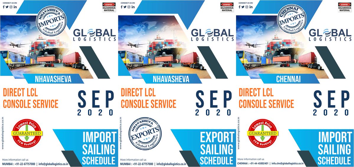 Glsindia2006's tweet photo. Unlock the LOWEST PRICE on EXW Import Bookings with our September Sailing Schedule.

Download details here: https://t.co/7oAwwBHoAD

#unlock #September2020 #lowestpriceguaranteed #exw #sailingschedule #logistics #services #directlcl #console #import #export #globallogistics https://t.co/w7wgtXImfq