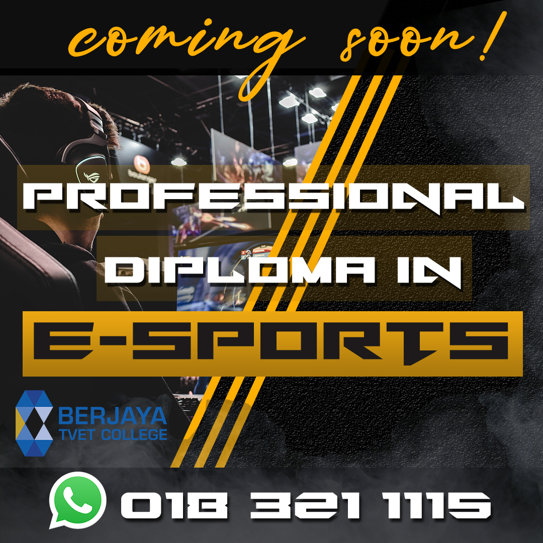 berjayatvet's tweet photo. It's time to conquer the gaming world... E sport course coming soon to Berjaya Tvet College ! Call us at 018 321 1115 for more info!
#esports #esportscourse #gamingcommunity #gamming #onlinegaming #livestream #dota2 #mobilelegends #pubg #cod #FIFA20 https://t.co/iU4gThIMAN