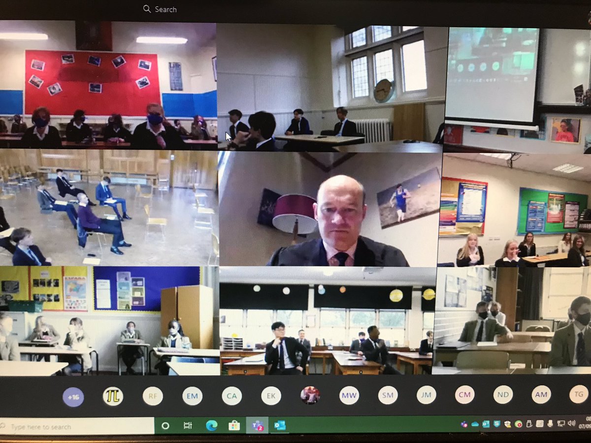 SchoolHouse_Sed's tweet photo. Headmasters Monday morning whole school welcome assembly on Teams..... https://t.co/F8qI9LJdLg