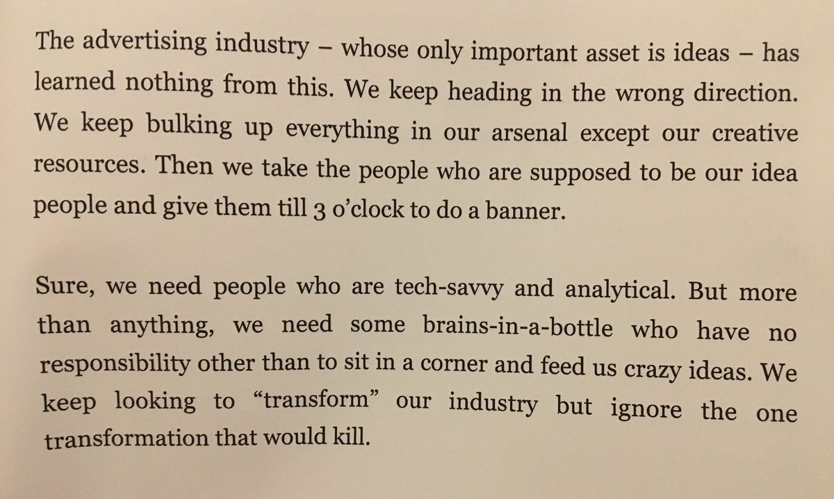 rshotton's tweet photo. “Our industry is drowning in maths and starving for ideas”

The @AdContrarian on data not being enough - in his excellent book, Advertising for Skeptics https://t.co/yw5wHHD3bj