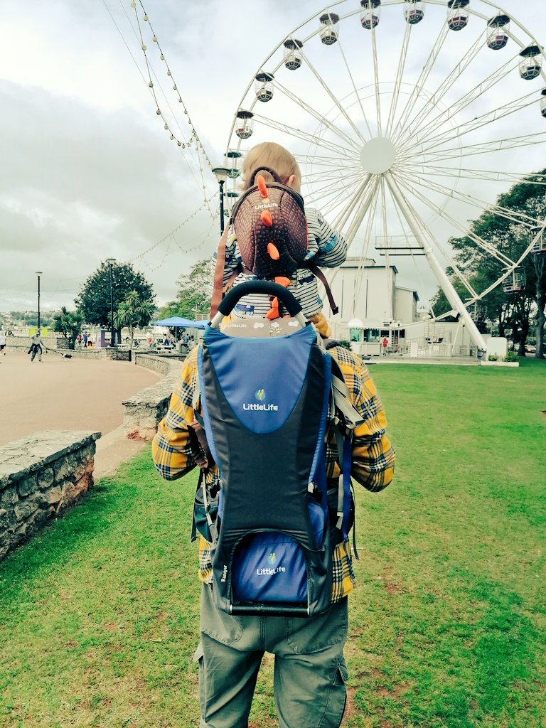 I can't get enough of English brand <a href="/LittleLifeUK/">LittleLife</a>
I bought their just 1.7kg! back carrier when our son got too heavy for front carry and now have their toddler reins backback too. Here is my Dad wearing the carrier with my son on his shoulders wearing the toddler backpack
