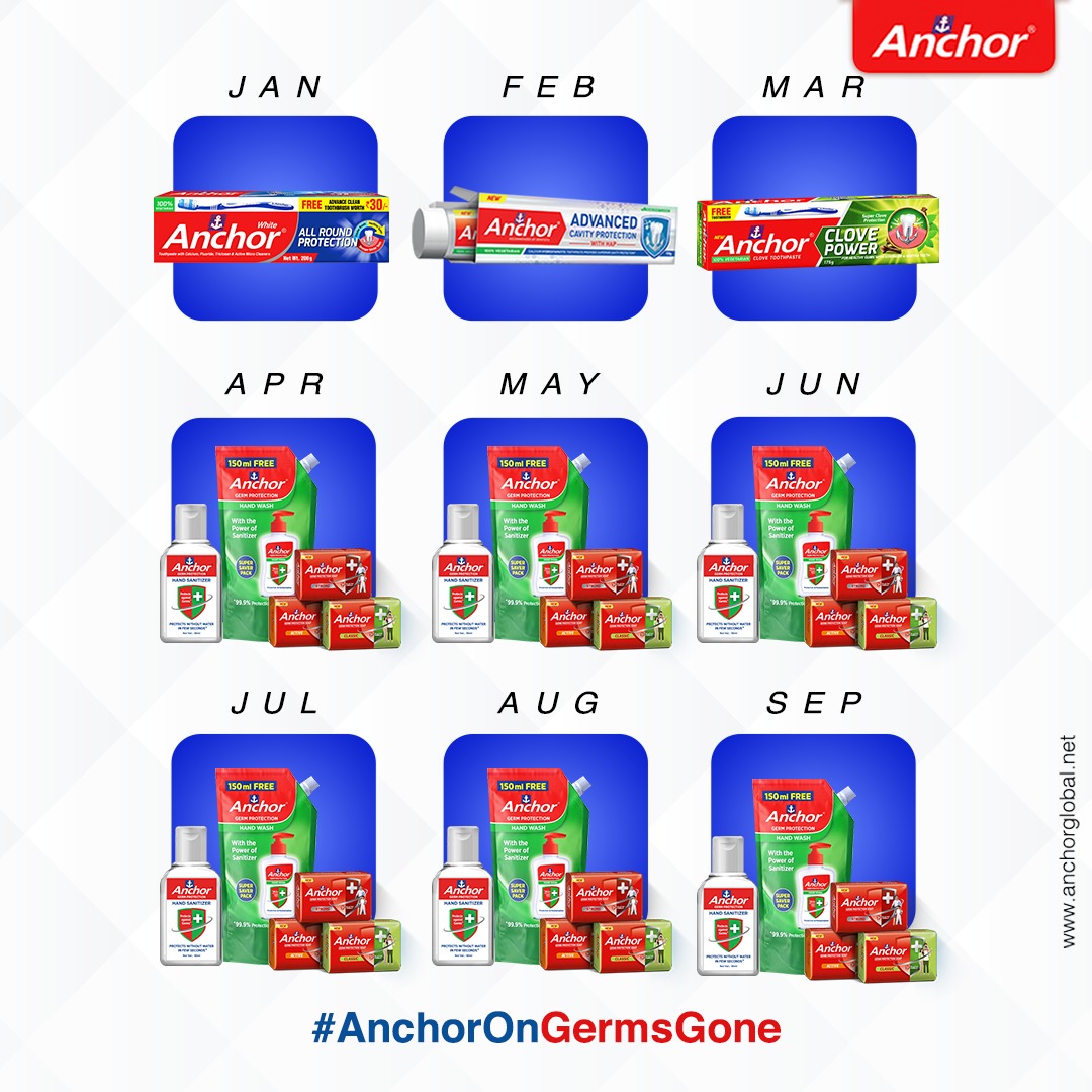 AnchorConsumer's tweet image. Your constant companion giving you all-round germ-protection!
Trust only @AnchorGlobal

#TrendingFormat #MonthGrid #2020challenge #2020mood #mood #Anchor #AnchorOnGermsGone #IndianToothpaste #AnchorProtection