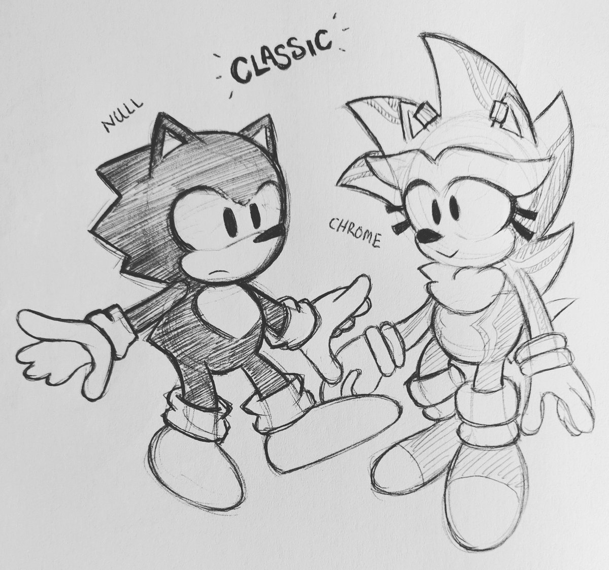 doodles of classic sonic versions of Null and Chrome~~ ??
#SonicTheHedgehog 