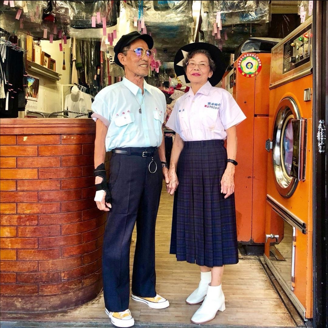 philscully's tweet photo. Inspired content. Creative concept. Authentic people - my sort of instagram influencers 😍  😍

Both in their 80's, the owners of a laundry shop in Taiwan have begun modelling people’s forgotten clothing. 

#MondayMotivation #Stylr
Find them at @wantshowasyoung https://t.co/FcR7t3Rj0p
