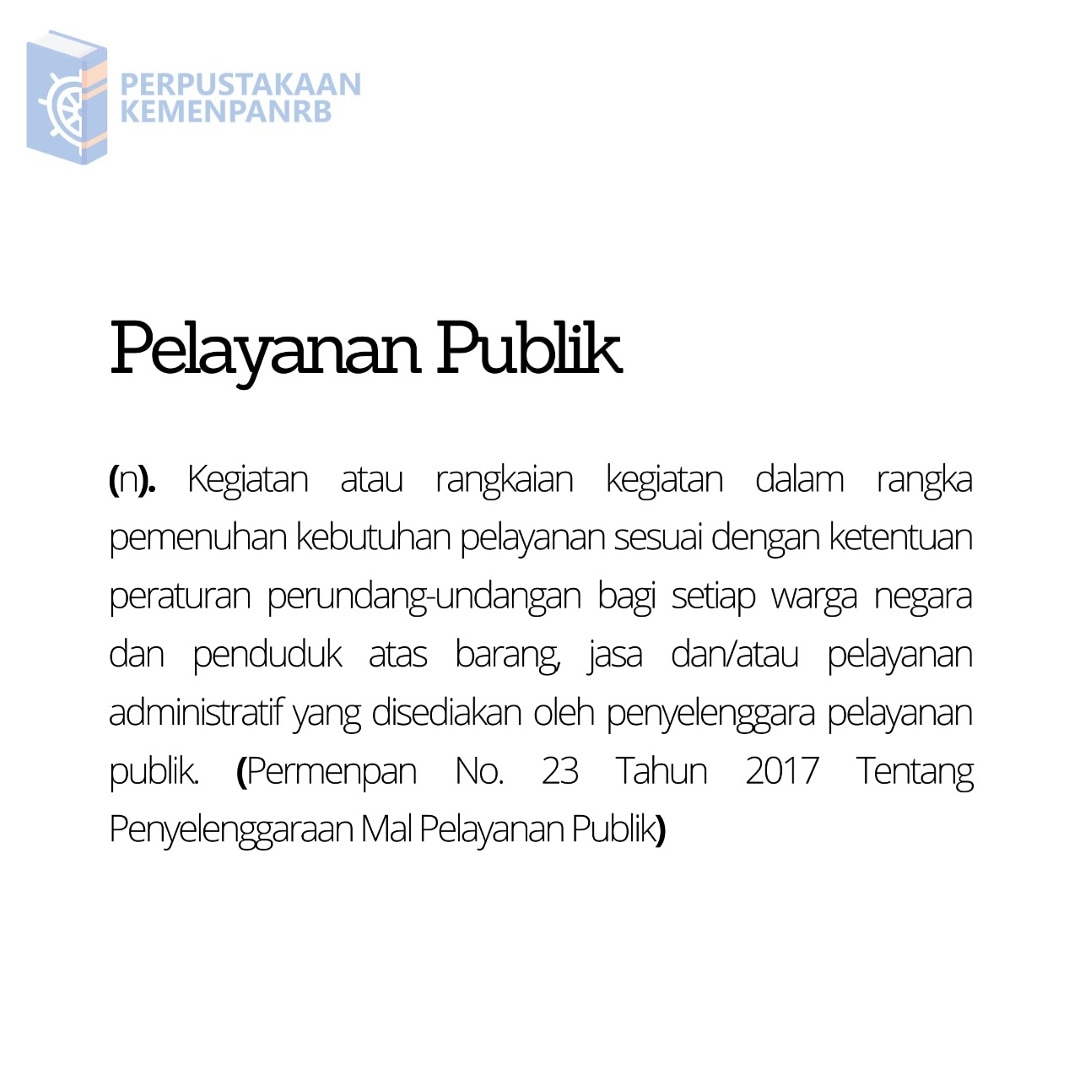 lib_kemenpanrb's tweet photo. (Glosarium Pemerintahan)

💡Kementerian PANRB selalu melaksanakan pemantauan dan evaluasi kinerja penyelenggara pelayanan publik, baik di lingkup pemerintah daerah maupun kementerian/lembaga secara periodik. https://t.co/M2XsFoB7xB