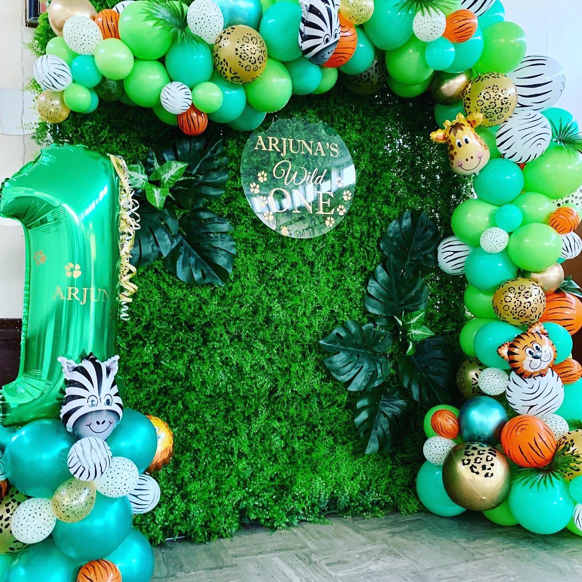 It’s a #Jungle out there.   1st birthday #balloondecor for Arjuna’s wild ONE !   Loved decorating for this , #fun