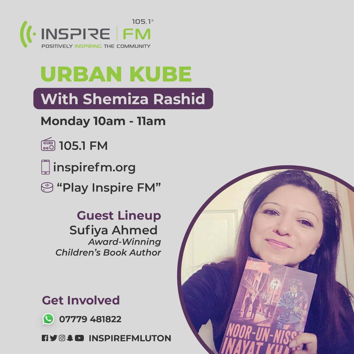 ShemizaRashid's tweet photo. From 10 this morning joined by children's author @sufiyaahmed on @InspireFMLuton to talk about her latest book on the #WW2 Muslim heroine Noor Inayat Khan . The Indian Princess Noor  has also been  awarded a blue plaque .
Catch the conversation on https://t.co/yVLc68N2iS https://t.co/opaMkn06Lz