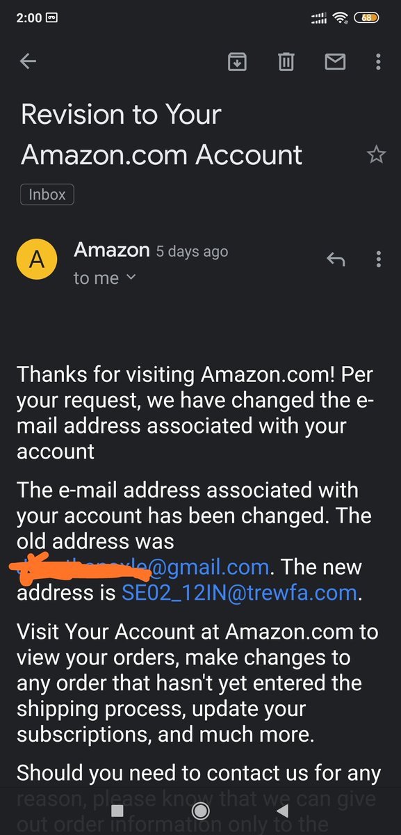 ADDY1180's tweet photo. Never opted for Changing my amazon Account details.
Tried Logging in my account today.Faced error Account temporary locked.Details submitted for verification.
.Sensitive data might be exposed🙄.mail received attached in the post
@amazon @amazonIN @MahaCyber1  Action required! https://t.co/0RuxTuMOZv