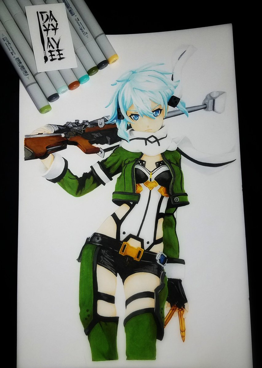 dayyavee's tweet photo. "From a place you will not see, comes a sound you will not hear."
.
.
#dayyavee #sinon #swordartonline #sao #ink #draw #illustration #sketch #art #color #markerart #copic #copicsketch #anime #otaku #noanimenolife #kawaii #fanart #AnimeArt https://t.co/1gae9OiYmW