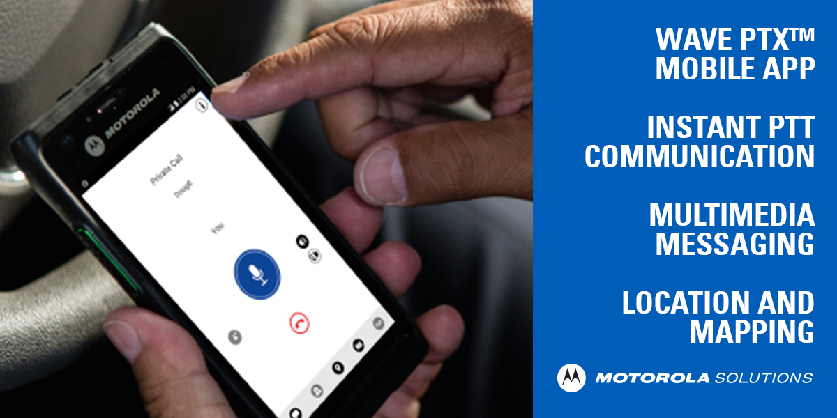 PetaSpinks's tweet photo. Advance the capabilities of your smartphone with #MotorolaSolutions WAVE PTX™ Group Communications Service. You’ll gain instant communications at the touch of a button and extend your communication boundaries to #TwoWayRadio users https://t.co/oGraW4xzk1 https://t.co/jnmhEvksZy