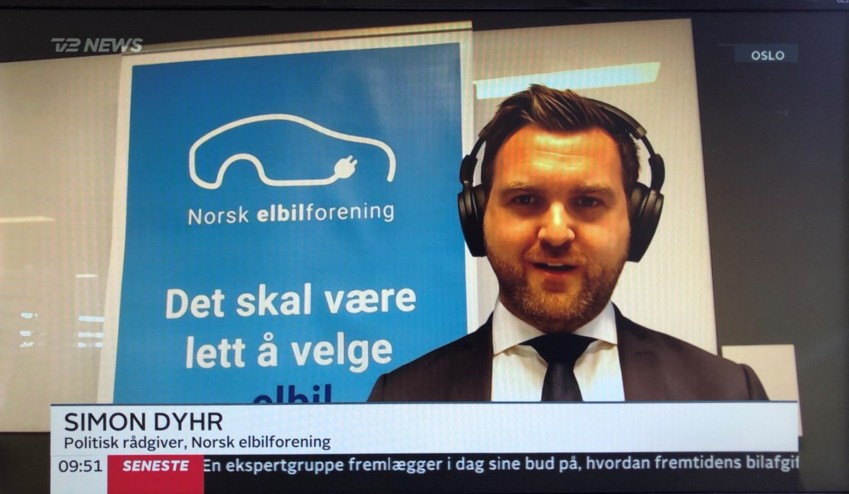 SimonDyhr's tweet photo. Var her til formiddag på @tv2newsdk for at forklarer om den norske elbilpolitik som har været et af de mest effektive klima- og miljøpolitiske greb Norge har taget i nyere tid. Håber at #dkpol lytter til #eldrup komm.⚡️🚗🔋✅ #dkgreen #elbil #klima #miljø 🇳🇴 @Elbilforeningen https://t.co/OMwrsBGlVM
