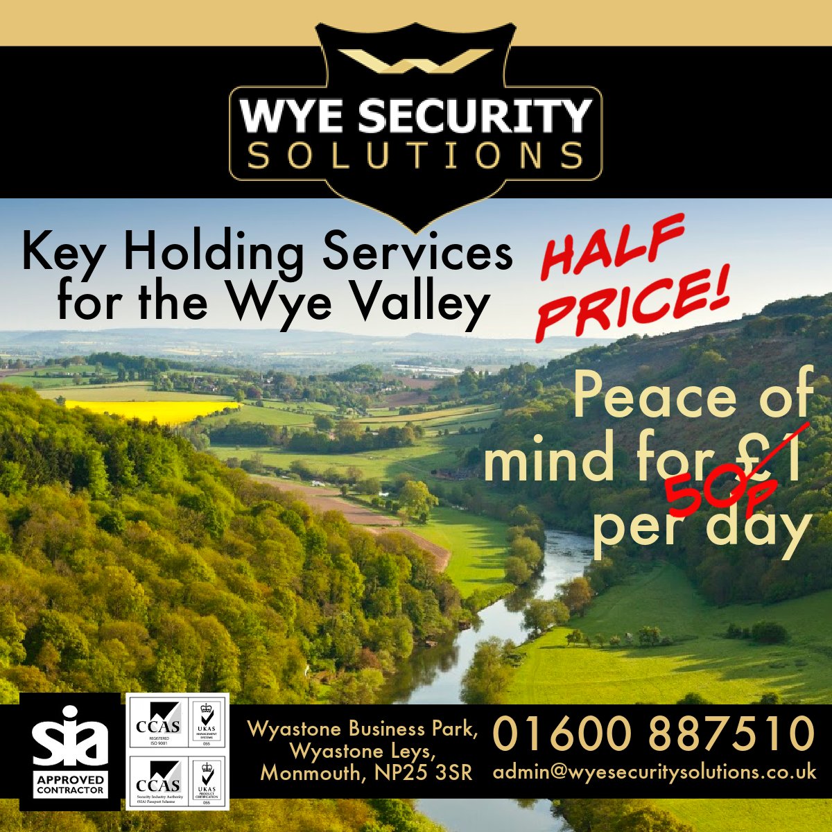 We’re proud to protect our communities in the Wye Valley.
Our Keyholding Services are currently HALF PRICE!
Our Keyholding services can be used in combination with any of our other services including alarm response, mobile patrols and more.
#HerefordHour