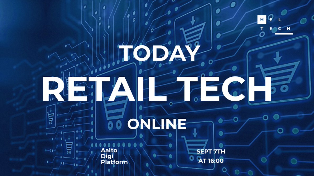 #RetailTech is happening soon! Grab your favorite snacks and drinks, and join us for a deep dive into Retail Technology with our guest speakers from <a href="/RelexSolutions/">RELEX Solutions</a>, <a href="/Budbee/">Budbee</a> and vReal. 
📅 Today at 4PM
💻Streaming- bit.ly/HelTech-stream…

#techlovers, see you soon!