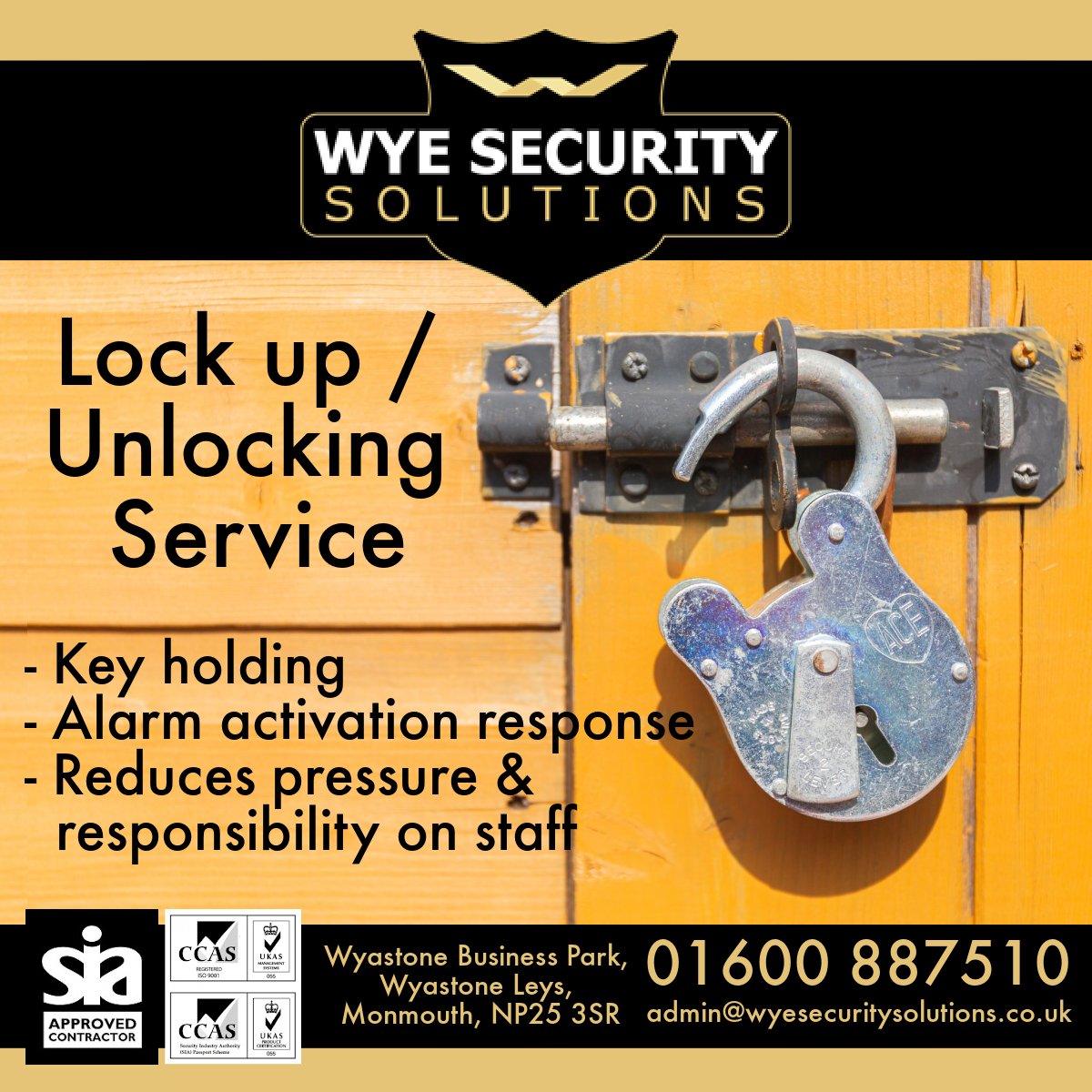 We provide a 24/7 Lock &amp; Unlock service to commercial clients working in conjunction with our key holding service, to secure your premises.
Our highly trained operatives ensure that the building is locked securely each night &amp; ready for business again the next morning.
#Security