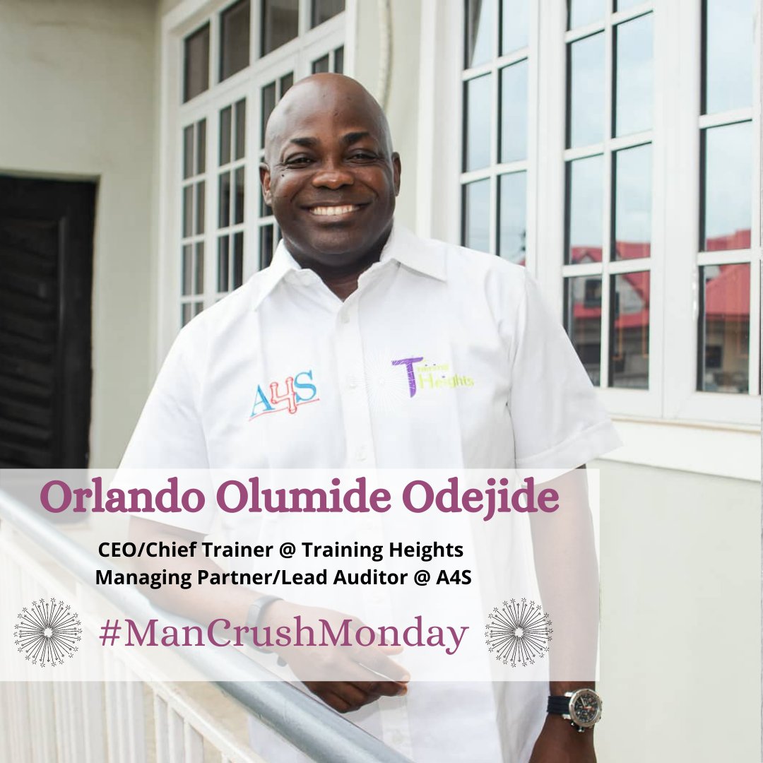TrainingHeights's tweet photo. Our #ManCrushMonday is our amiable CEO/Chief Trainer @TrainingHeights and also the Managing Partner/Lead Auditor A4S, Mr. Orlando Olumide Odejide.
Thanks for being the best Boss. 😃
#TrainingHeights #CEO #ChiefTrainer #Ghana #Nigeria #GoFundMe https://t.co/22JfwVsug3