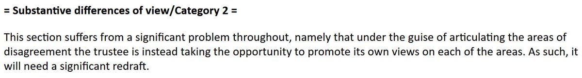 Thankfully, the section on areas of disagreement - of which  @UCU said "This section suffers from a significant problem throughout... As such, it will need a significant redraft" - has had a redraft which makes it clearer when the trustee is asserting its opinion. 7/