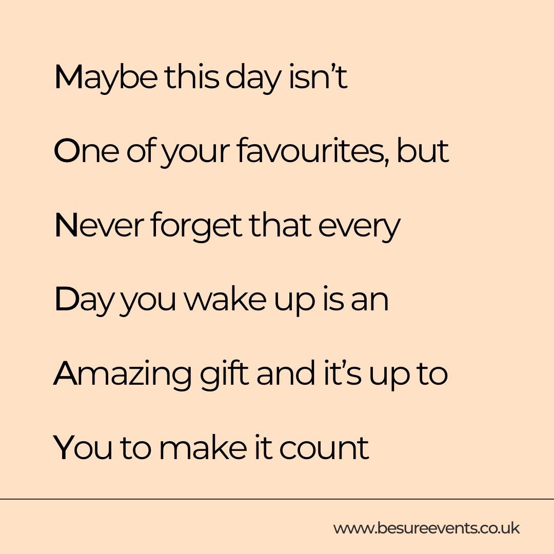BesureEvents's tweet photo. Motivation Monday 💥💥 #MondayMotivation #makeitcount #positive https://t.co/KUnvZV7agM