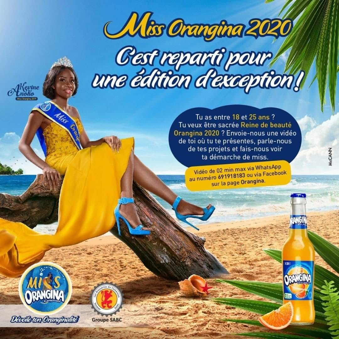 BoissonsduCMR's tweet photo. #MissOrangina2020 c'est parti, tu as entre 18 et 25 ans, tu es belle et oranginale, alors inscris toi via le lien https://t.co/W5ItOgsX5m ou sur Whatsapp au 691918183 ...

#GroupeSABC #Cameroun #Orangina https://t.co/8QYaiXQ96g