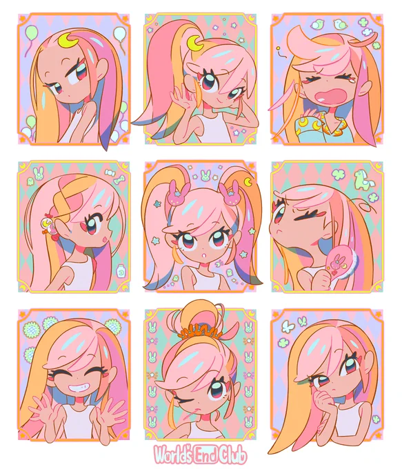 いろんなヘアアレンジしてるバニラちゃんが見たい!ので描いた? #ワールズエンドクラブ #WorldsEndClub 