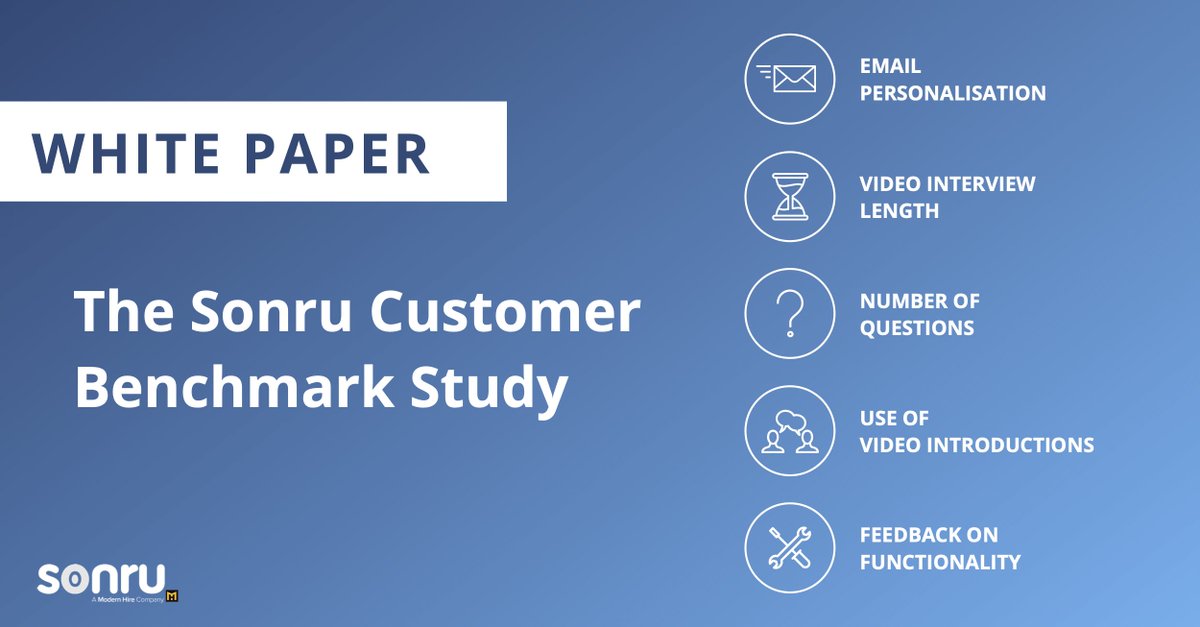 Sonru's tweet photo. How clients choose to set up their Sonru account is instrumental to providing a stellar #candidateexperience. Our customer benchmark shows how hundreds of organisations are using #VideoInterviewing to better their #recruitment: https://t.co/UVcE7TdaU3 https://t.co/hSI9qw05jP