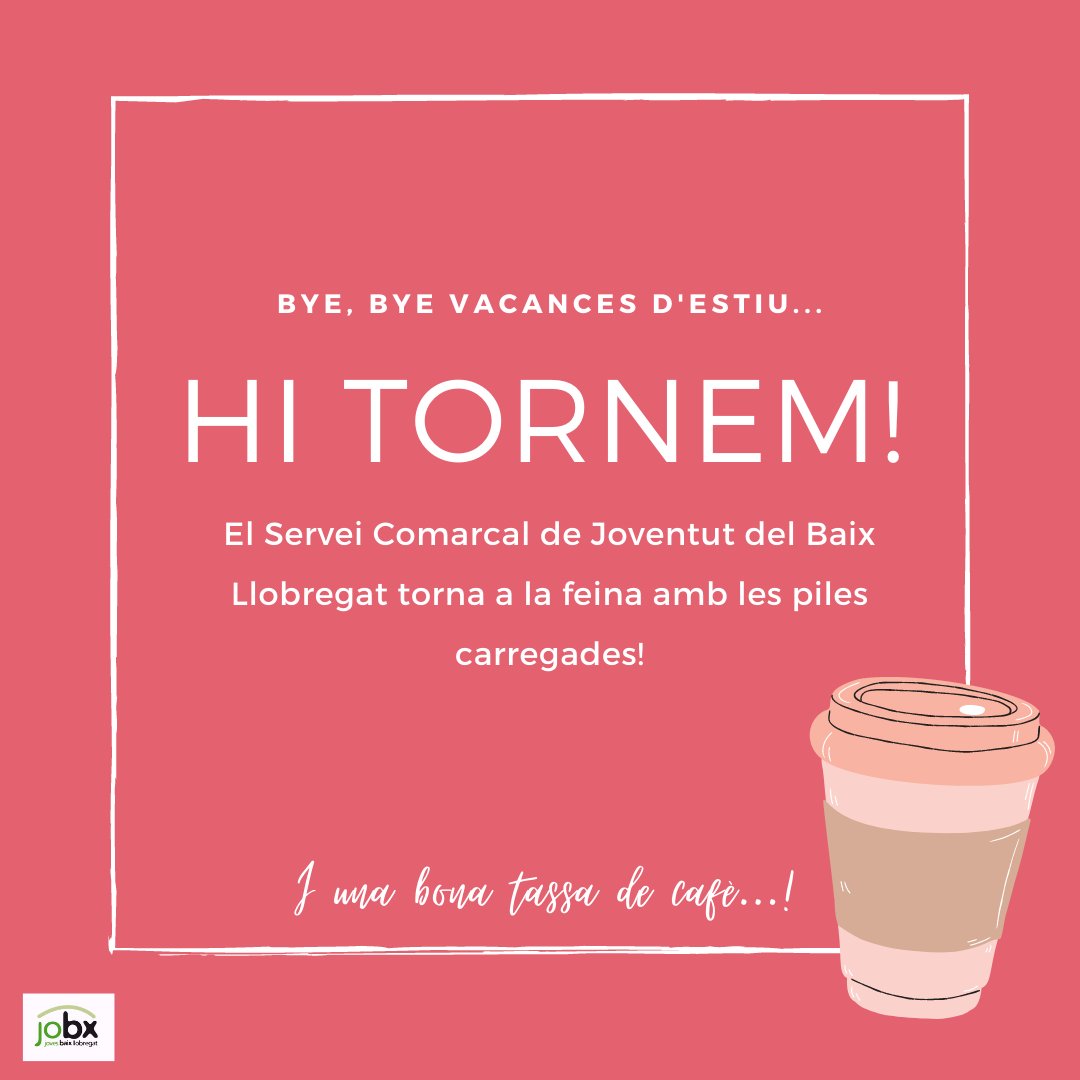SCJoveBaix's tweet photo. Tornem a la feina després de la pausa estival! Desitgem que hàgiu gaudit d'uns dies de lleure i descans més que merescut!
Afrontem la recta final de l'any amb energia renovada 🔋
#tornemalafeina #adéuestiu #vacancesoff https://t.co/7HXgtZydUh