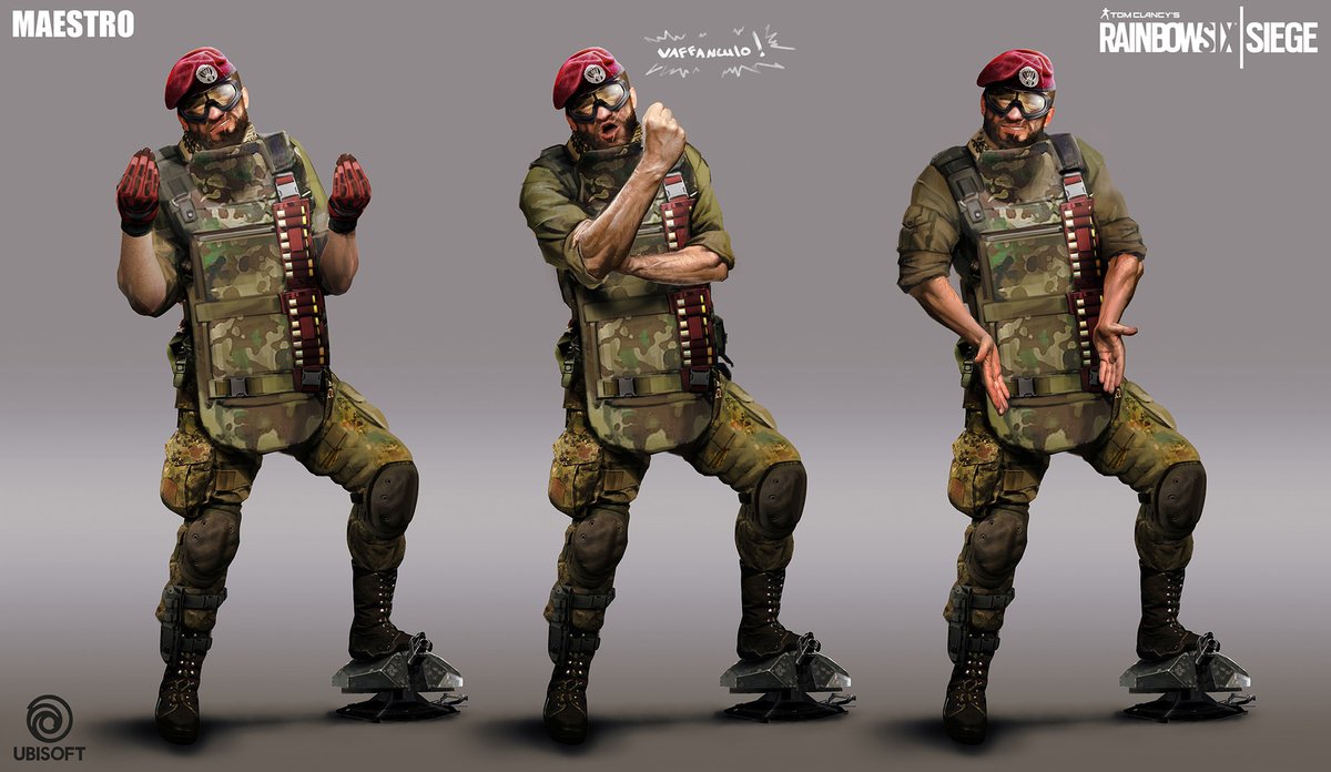 CaseyGantz's tweet photo. @TheRelaxingEnd @Rainbow6Game My favorite Operators got to be Maestro. He is a natural team leader that wants to see his team succeed. Mix that with his friendly demeanor, plus some good old fashion vulgarity. You have a really lovable character. (And zapping people with his turret is really fun) https://t.co/KRHzdX8MDE