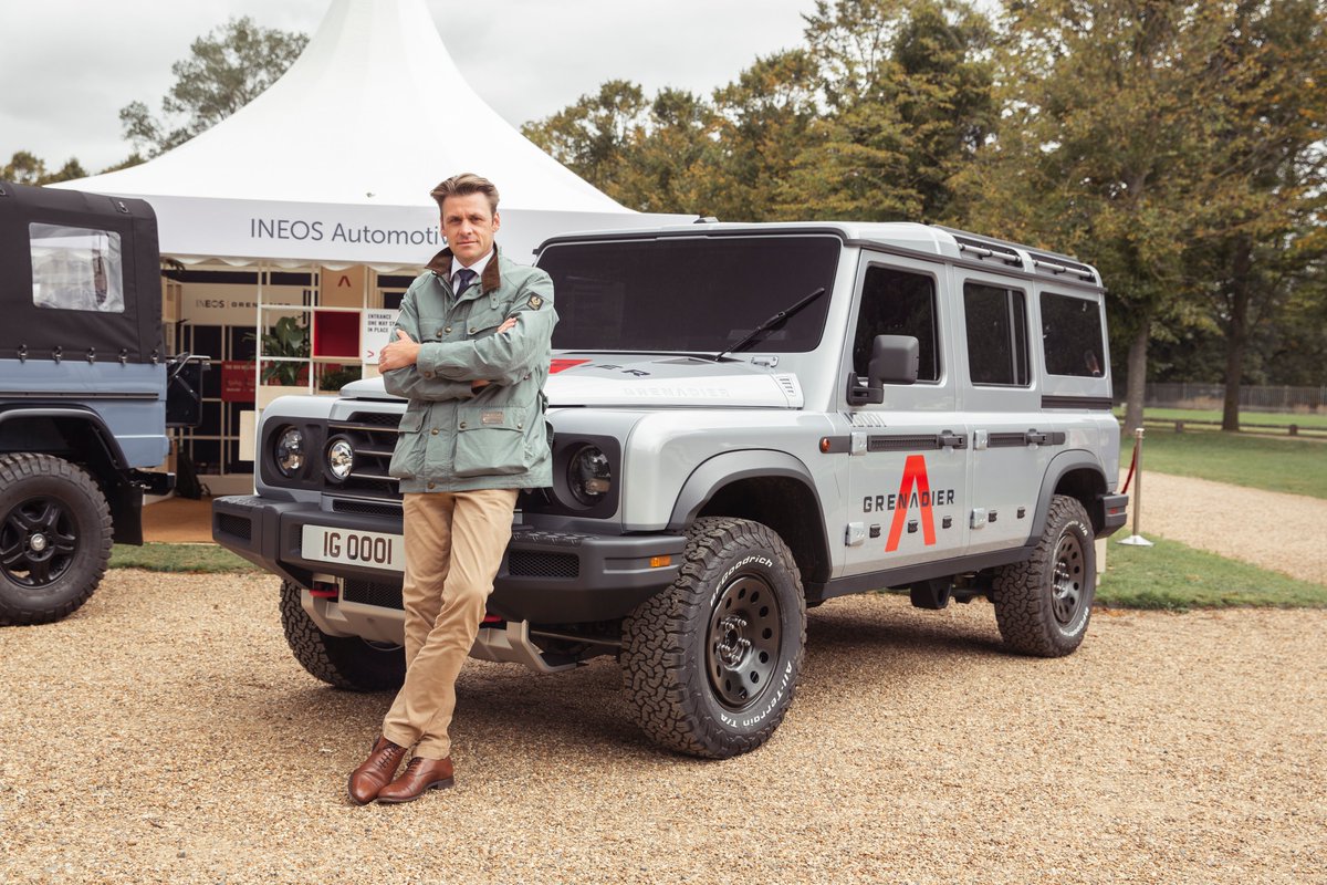 INEOS's tweet photo. Great to see a lot of interest in the @INEOSGrenadier prototype at #Concours2020 at Hampton Court Palace this weekend.
Thanks to everyone that came to see us. It was good to show our no nonsense off-roader, alongside the vehicles that inspired it. #UltimateOffroader https://t.co/Z3vD791Tex