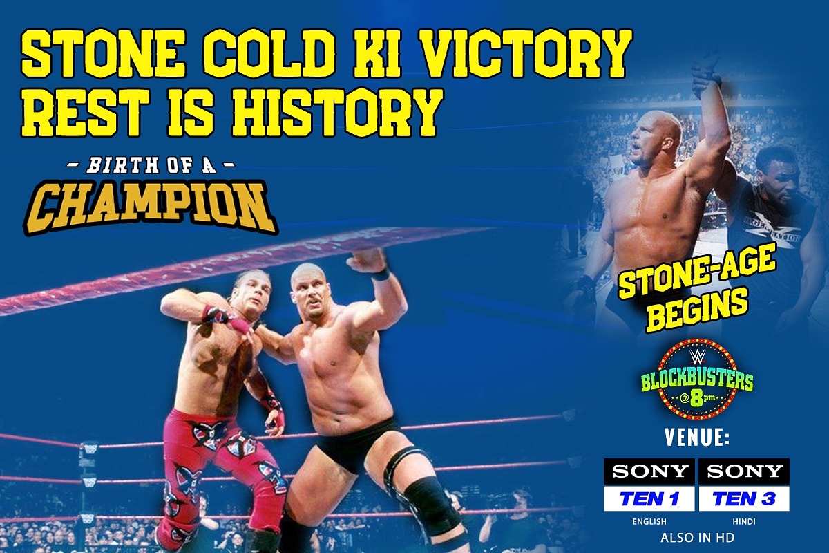 SPN_Action's tweet photo. You cannot miss this and that's the bottom line because Stone Cold said so 😎

Watch Stone Cold's 1⃣st #WWE Championship victory on #BlockbustersAt8 🔥
🗓️ Tonight
🕗 8 PM onwards
📺 Sony TEN 1 (English), Sony TEN 3 (Hindi)

#BirthOfAChampion #EntertainmentPatakKe #SonySports https://t.co/uTWVvqBz1H