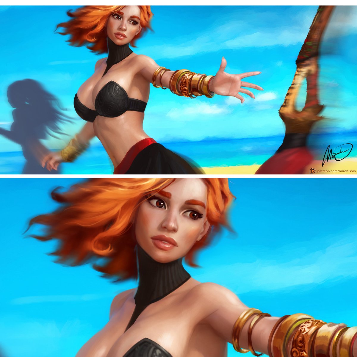 MironishinStory's tweet photo. Broomstick come here.
Another shot from the comic.
NSFW version look here: https://t.co/suawsmpYrw
#art #artist #drawing #painting #illustration #beautiful #speedart #gameart #baech #concept #fantastic #girl #witch #shaman #mystic #magic #fantasy #Redhead #comic https://t.co/xoLgI8HW3b