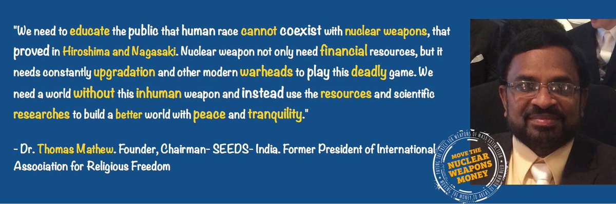 Dr. Mathew, the founder &amp; chairman of <a href="/SeedsIndia/">SEEDS India</a> gave us a wonderful quote on this "deadly game" we are playing...

#hiroshima75  #nagasaki75 #Peace