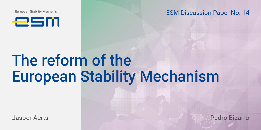 ESM_Press's tweet photo. #ESM Discussion Paper 14 “The reform of the European Stability Mechanism” by ESM Head of Legal @jasper_aerts and Lead Senior Counsel Pedro Bizarro is published: https://t.co/nrfBqCtqec #ESMDP https://t.co/gTIrbYFs6D