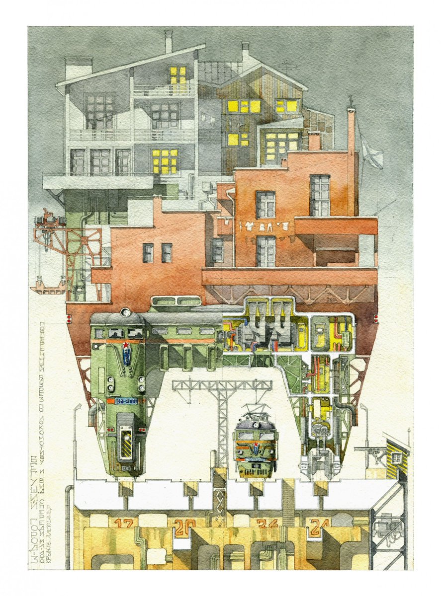 FedeItaliano76's tweet photo. Architectural fantasies by illustrator and architect Alexandr Krylov https://t.co/fHgpR111Ra