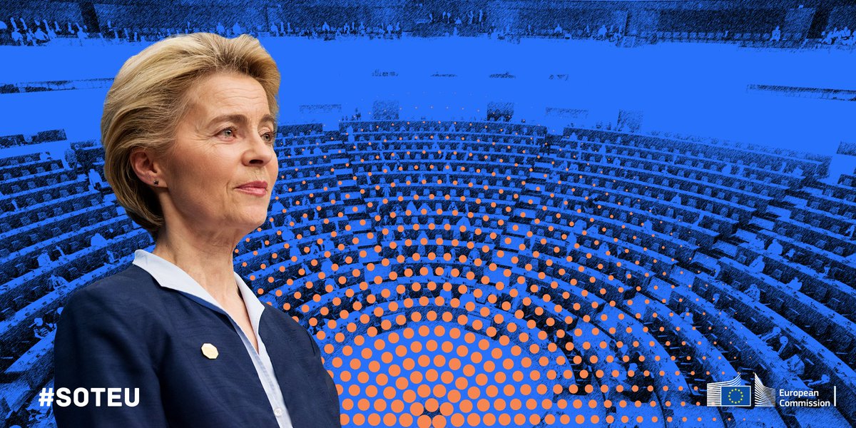 EU_Commission's tweet photo. Over the past months, Europe has redoubled its solidarity efforts.

On 16 September, in the course of the State of the Union address, we’ll take stock of our achievements while looking at the EU’s future.

Stay tuned for #SOTEU with President @vonderleyen: https://t.co/L4E6NYytkR https://t.co/s690JL1HTX