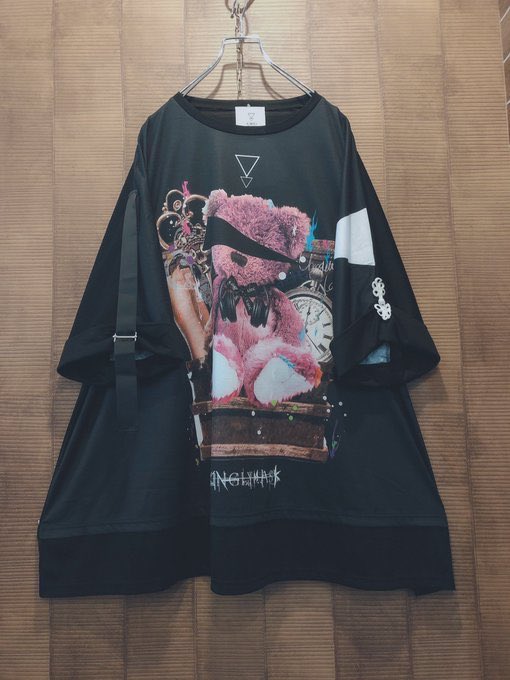 KMK へっどふぉんワールド ベアーワイドアームレイヤードロールアップTシャツ