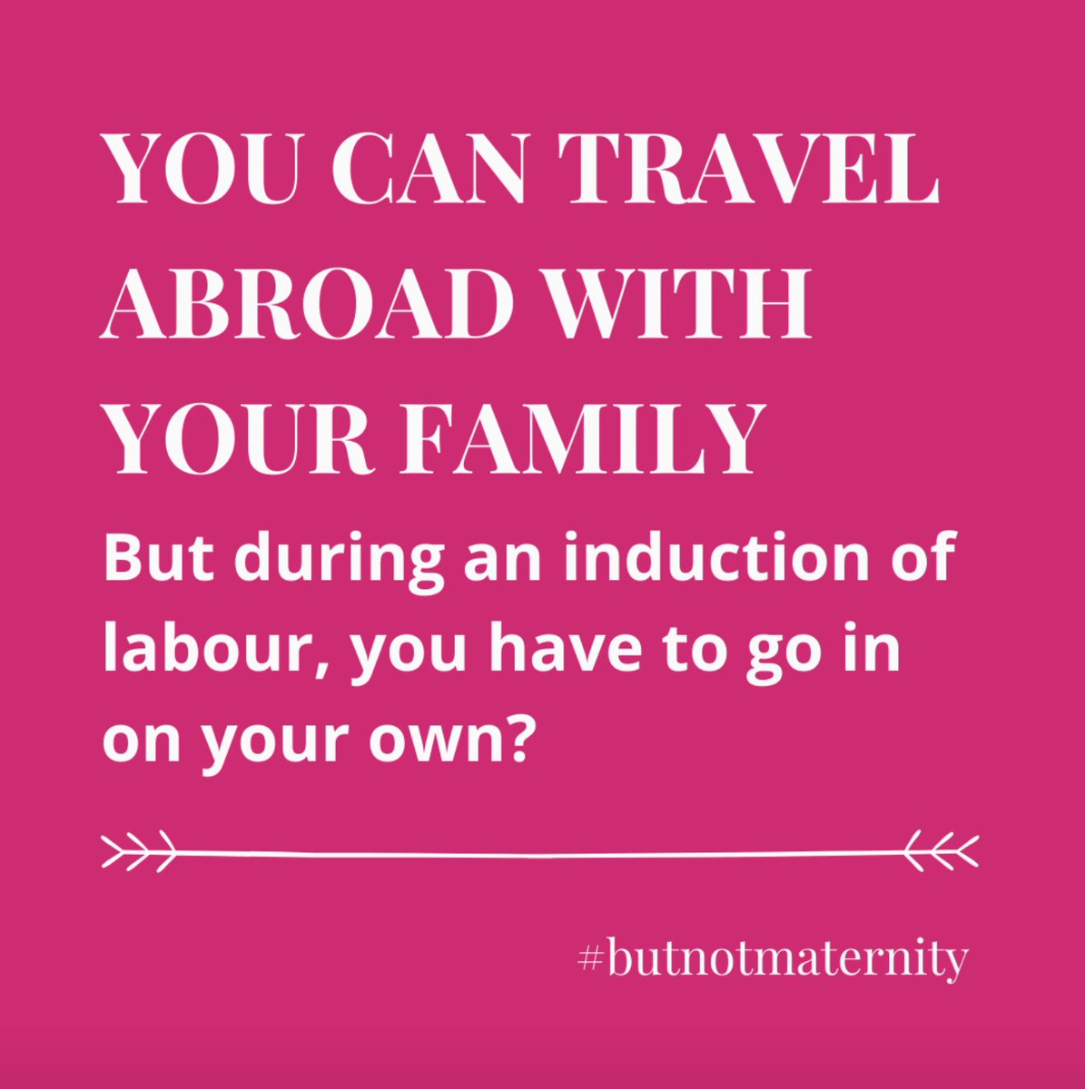 You can travel abroad with your family but during an induction of labour, you have to go on your own? #birthblissdoulas #birthworkersunited #butnotmaternity #doulasupport #birthrights <a href="/MattHancock/">Matt Hancock</a> <a href="/BorisJohnson/">Boris Johnson</a> <a href="/CMO_England/">Professor Chris Whitty</a> <a href="/NHSuk/">NHS</a>