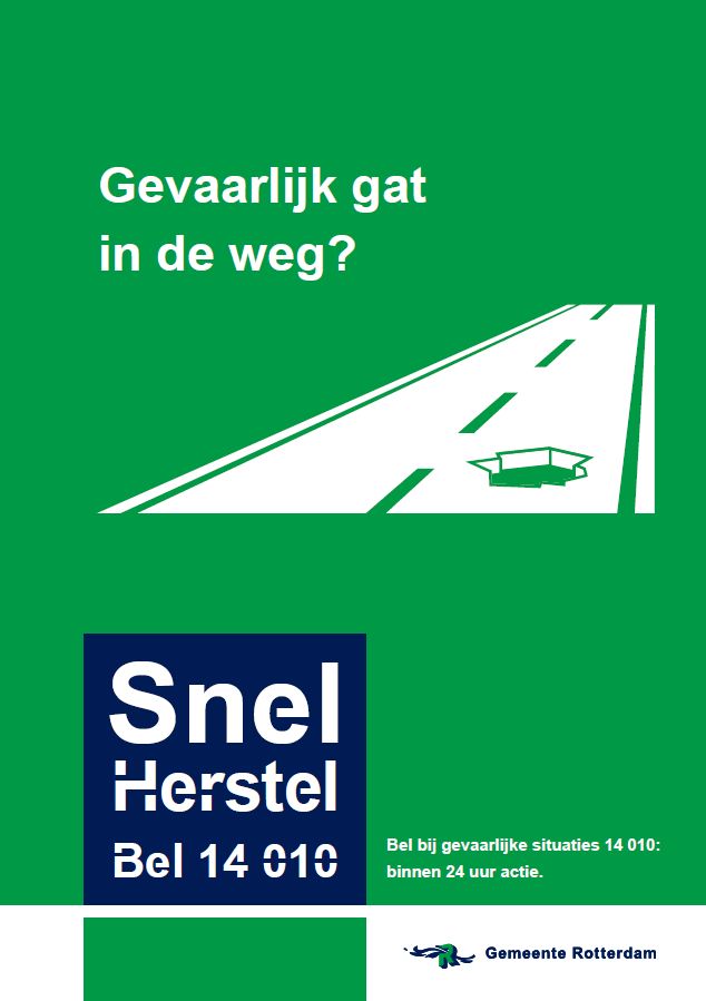 Stadsbeheer010's tweet photo. Gevaarlijk gat in weg? #SnelHerstel: bel 14010! https://t.co/FETr9Bdsgz.
Niet gevaarlijk? Gebruik https://t.co/YjilqOKlfD.
#SamenZienWeMeer #BuitenIsVanOnsAllemaal https://t.co/R0TuUQX82F