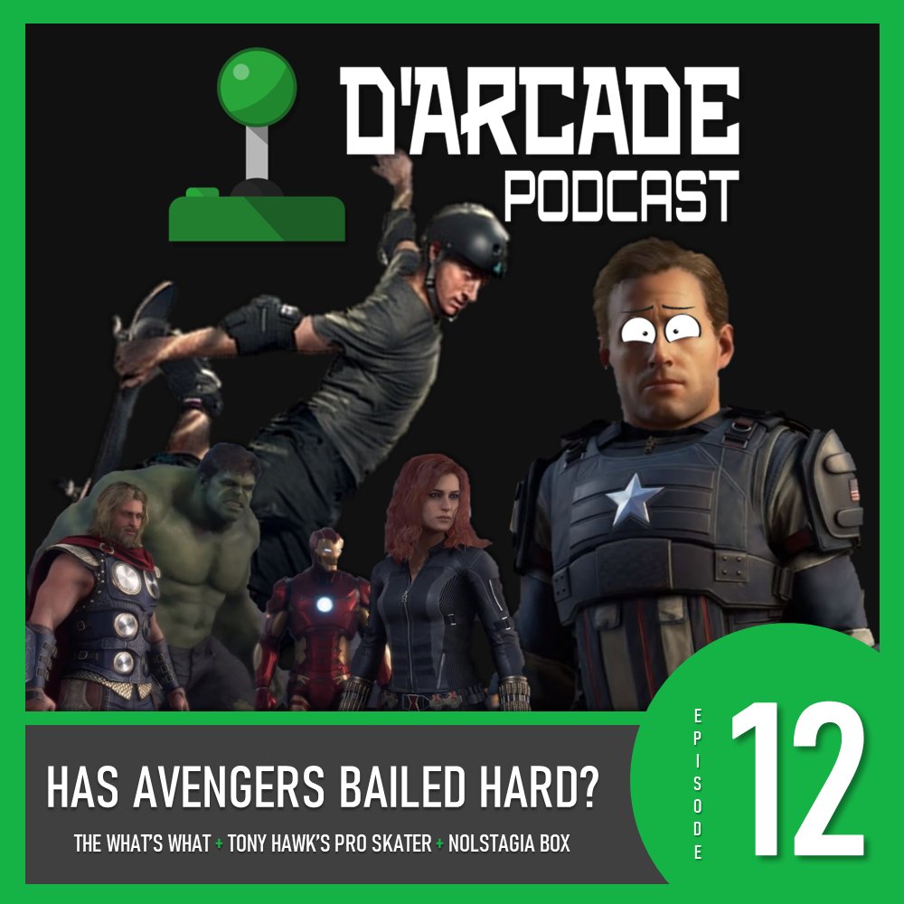DARCADEPodcast's tweet photo. On the show this week we talk the What's What of the week and give a break down on our honest thoughts on Marvel's Avengers as well as take a trip down memory lane with Tony Hawk's Pro Skater 1+2.

https://t.co/om6wTTvgl9

#TonyHawksProSkater1and2 #MarvelsAvengers https://t.co/KZqQPKKhVw