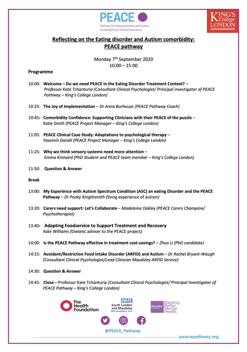 Here is the full programme for the <a href="/PEACE_Pathway/">PEACE Pathway</a> conference - i hope we will capture and share some of this information - what would you like to know more about?