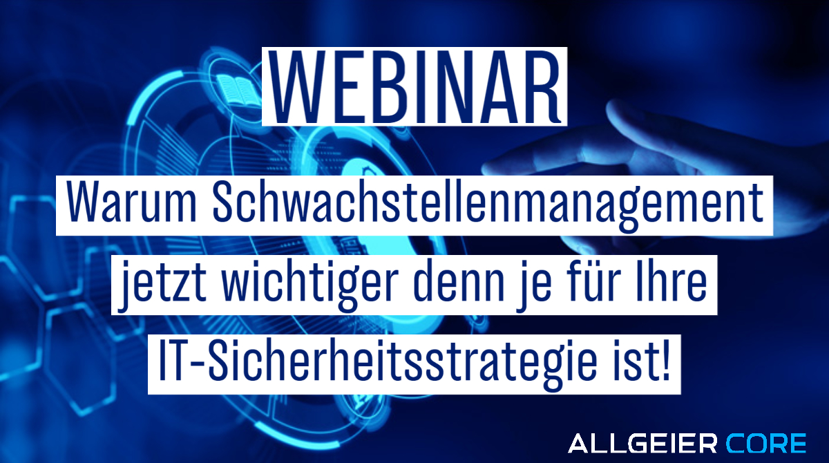 Warum trägt ein #Schwachstellenscan maßgeblich zur Steigerung der #ITSicherheit bei? Das erfahren Sie in unserem nächsten #Webinar! allgeier-core.com/news-details/w… #Cybersecurity