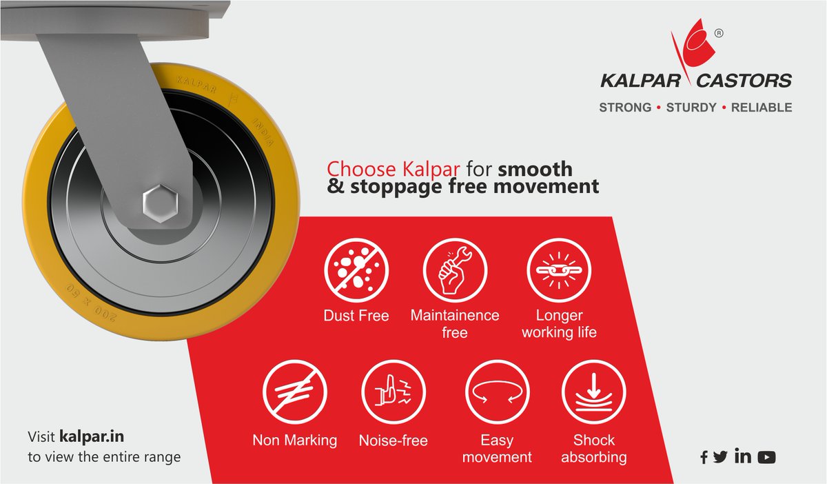 kalparcastors's tweet photo. A lot goes into the making of a good quality #castor wheel. Through quality orientation and manufacturing excellence #Kalpar provides 'stoppage-free' movement.

Enquire here : https://t.co/qQkm4TGlJ8 

#KalparCastors #CastorsAndWheels https://t.co/n5FCMEou5b
