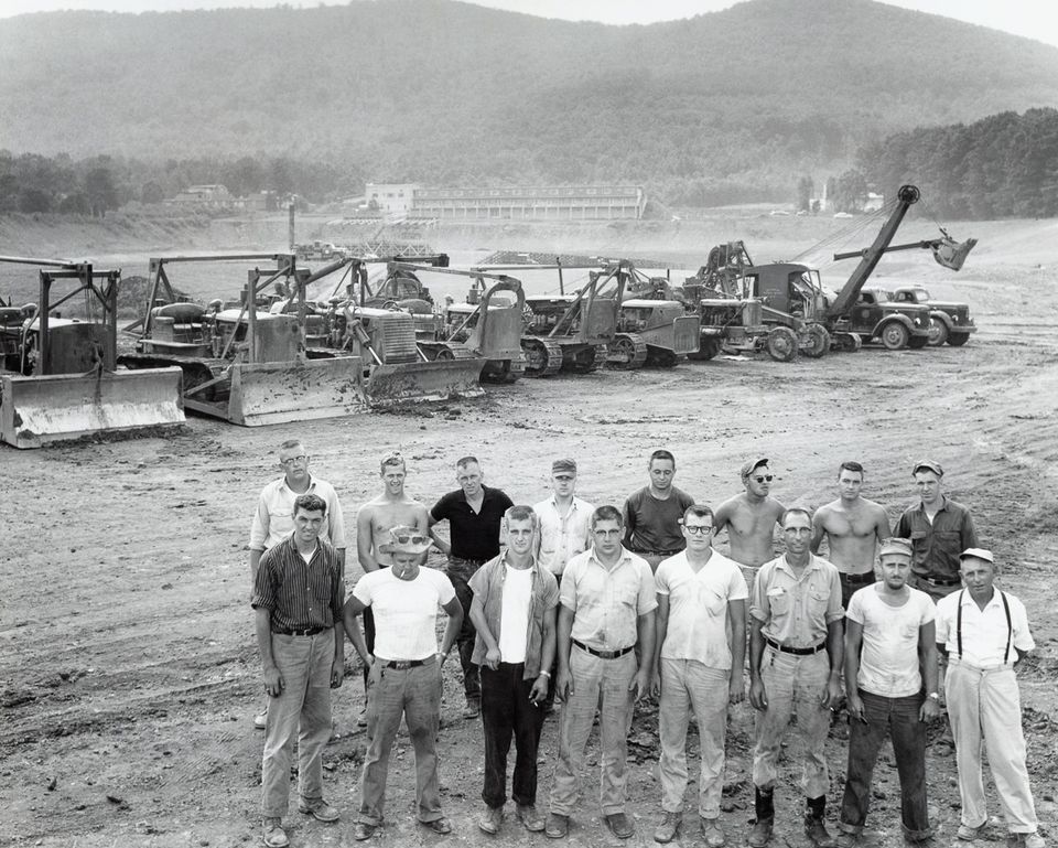 PennCollege's tweet photo. We have a rich history in training students to meet labor needs. This photo shows students who were instrumental in the construction of Lamade Field. Many things have changed, what hasn’t changed is our effort to provide skilled workers that meet 
industry needs. Happy Labor Day! https://t.co/OigRWDHtoq