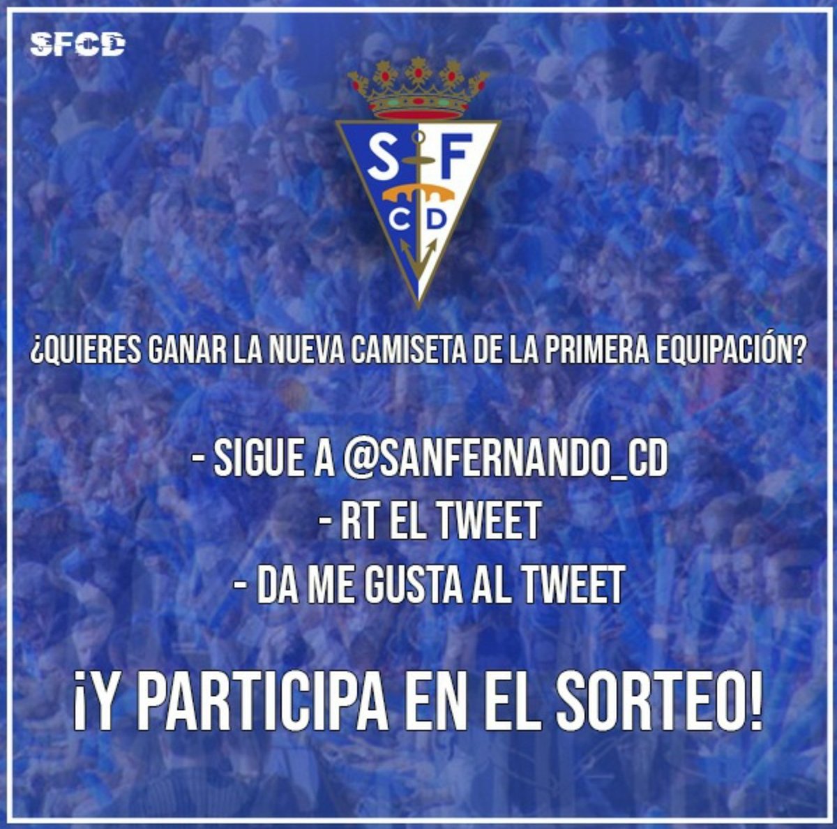SanFernando_CD's tweet photo. 👕 Sabemos que tenéis ganas de 𝘃𝗲𝗿 las nuevas equipaciones..., ¡pero seguro que tenéis más ganas aún de 𝘁𝗲𝗻𝗲𝗿𝗹𝗮!

👇 Sigue estos pasos y entra en el sorteo de la camiseta de la nueva primera equipación: https://t.co/Bpgv5vHHTp