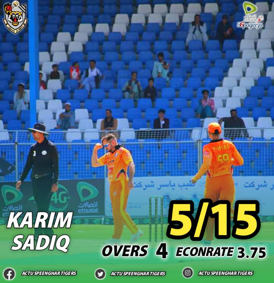 ActuTigers's tweet photo. A brilliant bowling performance from @ActuTigers’ captain @karimkhansadiq and 50 by debutant Zubaid Akbari helped them start the tournament with a dominant victory against Naveed Ahmadzai Amo Sharks in #Etisalat4GSCL2020.
#DaAtalanoLeague #ASvST
@ACBofficials @aftabalam55786 https://t.co/IEeIZd3CHi