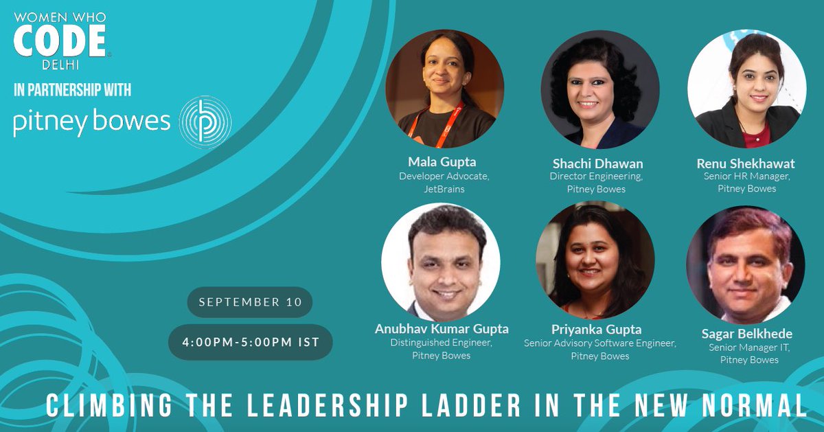 WWCode_Delhi's tweet photo. In partnership with @PitneyBowes, we present a panel discussion titled ‘Climbing the Leadership ladder in the new normal’, moderated by @eMalaGupta 

Register - https://t.co/QcHKOc50rP

Live Stream Link - https://t.co/9bvmH4K3yA

More details below 👇🏽👇🏽

@WomenWhoCode 

#WWCode https://t.co/odz67haEFC
